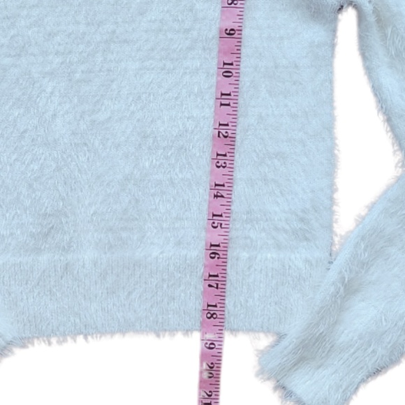 Copper Key Fuzzy Sweater Junior's S White Cozy Fluffy Loungewear Pullover - Picture 5 of 9